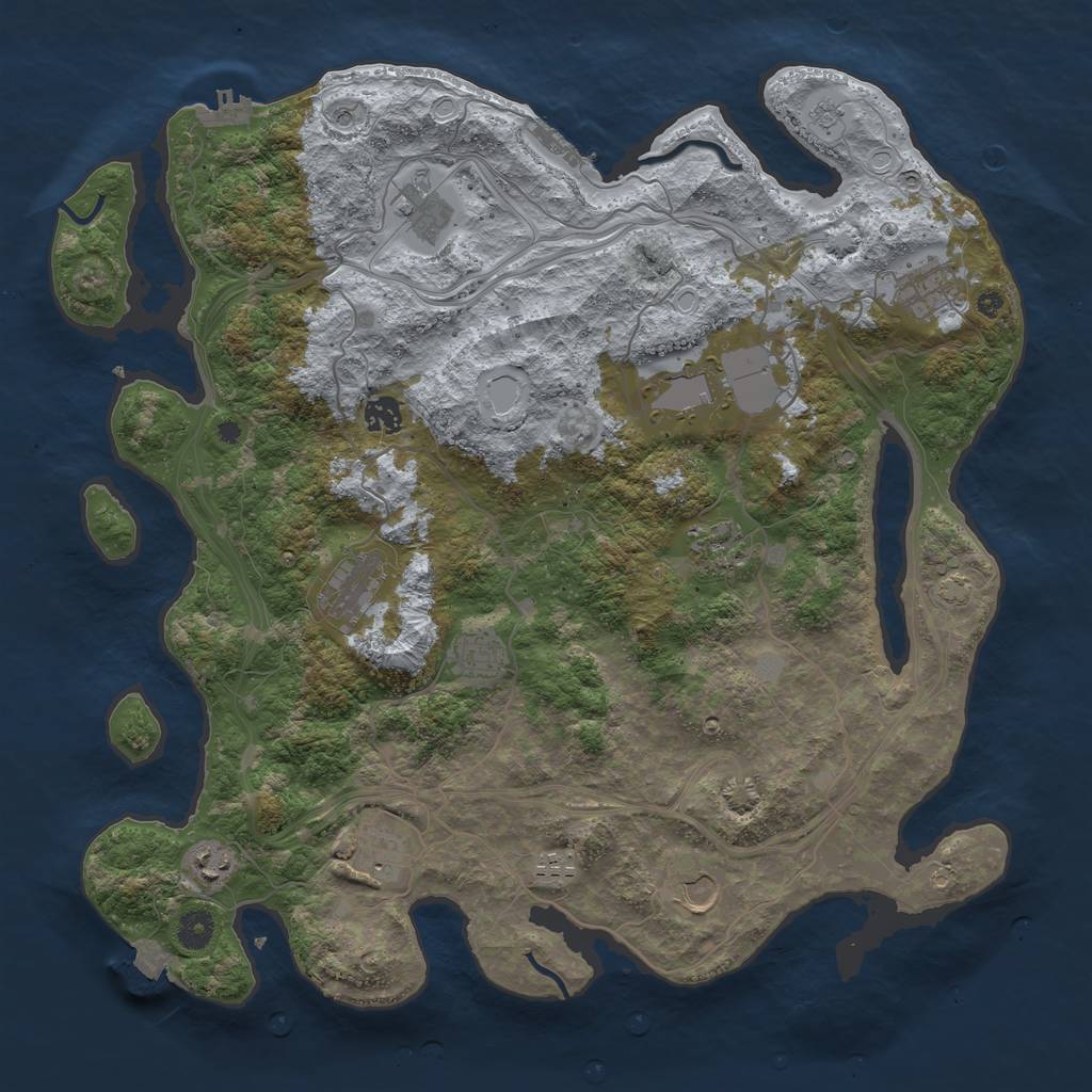 Rust Map: Procedural Map, Size: 4250, Seed: 1968742684, 19 Monuments