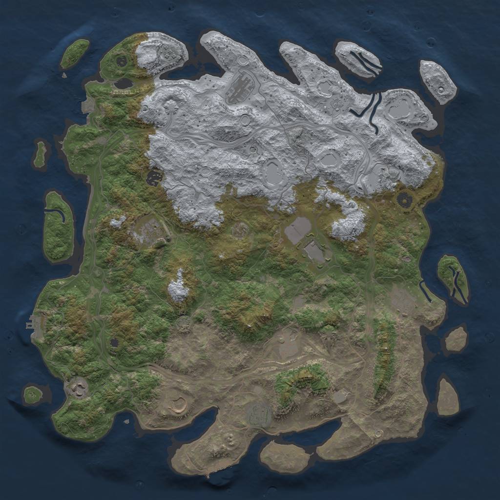 Rust Map: Procedural Map, Size: 4800, Seed: 1289384524, 19 Monuments