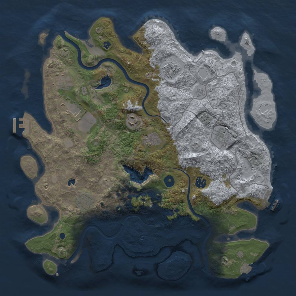 Rust Map: Procedural Map, Size: 4000, Seed: 885190401, 15 Monuments