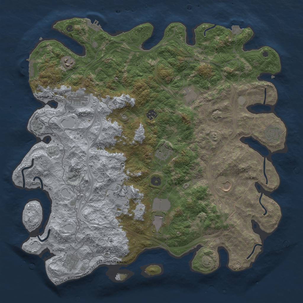 Rust Map: Procedural Map, Size: 4500, Seed: 260123470, 19 Monuments