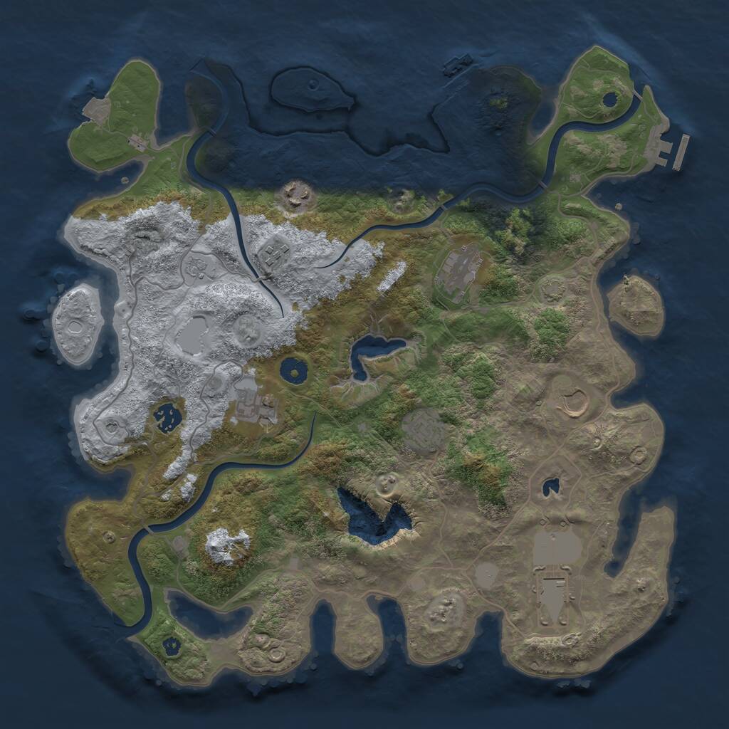 Rust Map: Procedural Map, Size: 4000, Seed: 78342, 14 Monuments