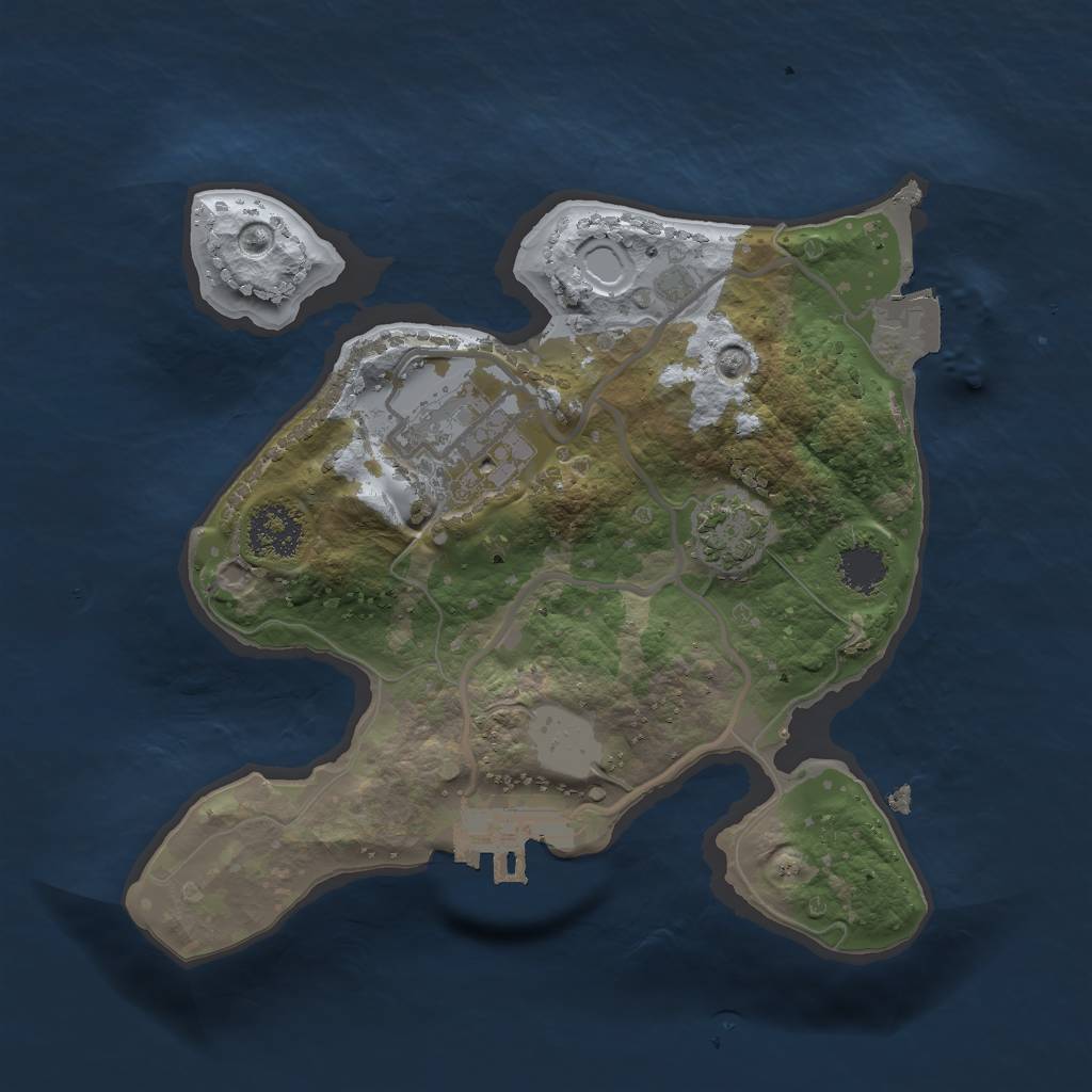 Rust Map: Procedural Map, Size: 2000, Seed: 1731047802, 6 Monuments