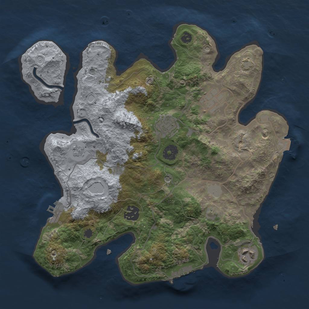 Rust Map: Procedural Map, Size: 3000, Seed: 528930123, 12 Monuments