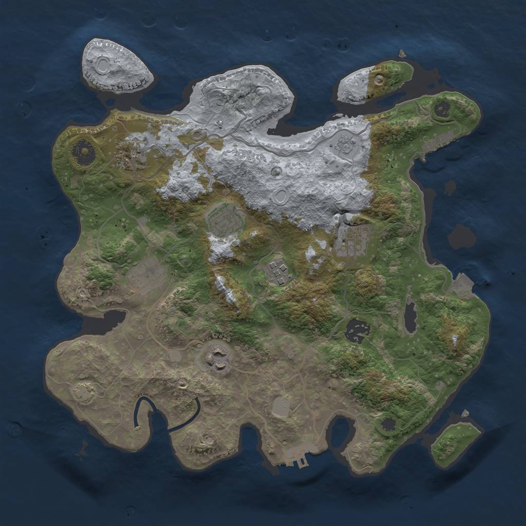 Rust Map: Procedural Map, Size: 3250, Seed: 3565, 14 Monuments