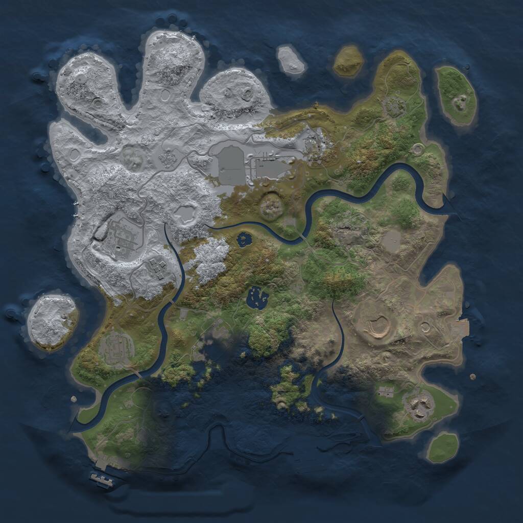 Rust Map: Procedural Map, Size: 3500, Seed: 1968240153, 15 Monuments