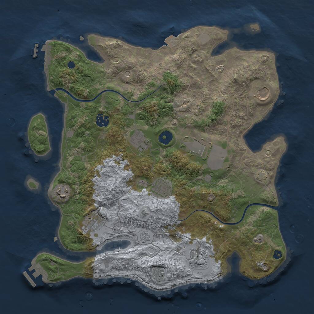 Rust Map: Procedural Map, Size: 3500, Seed: 556697034, 15 Monuments