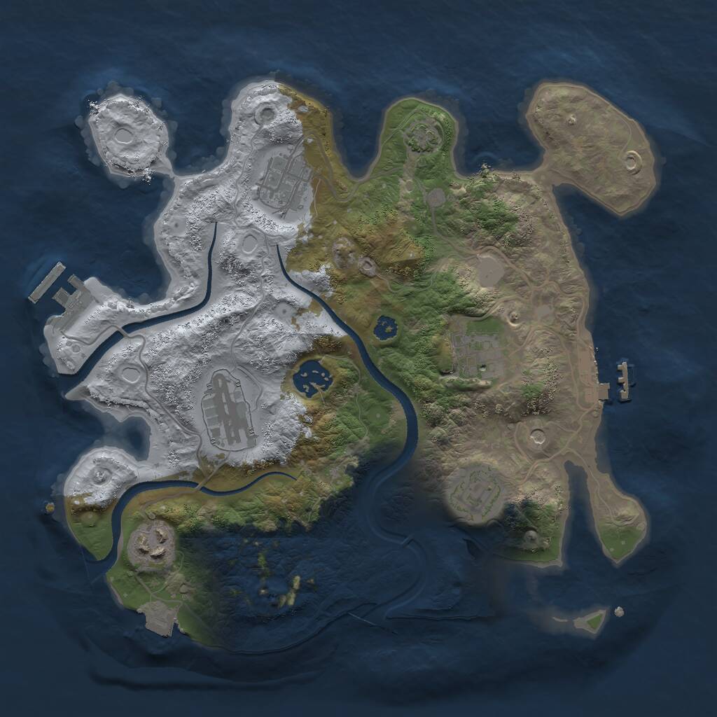 Rust Map: Procedural Map, Size: 3000, Seed: 1333237402, 11 Monuments