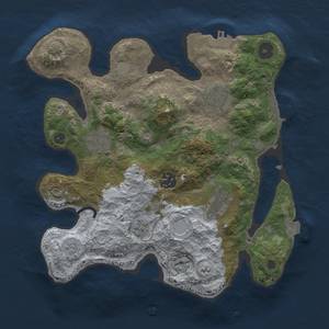 Thumbnail Rust Map: Procedural Map, Size: 3000, Seed: 1739345744, 13 Monuments