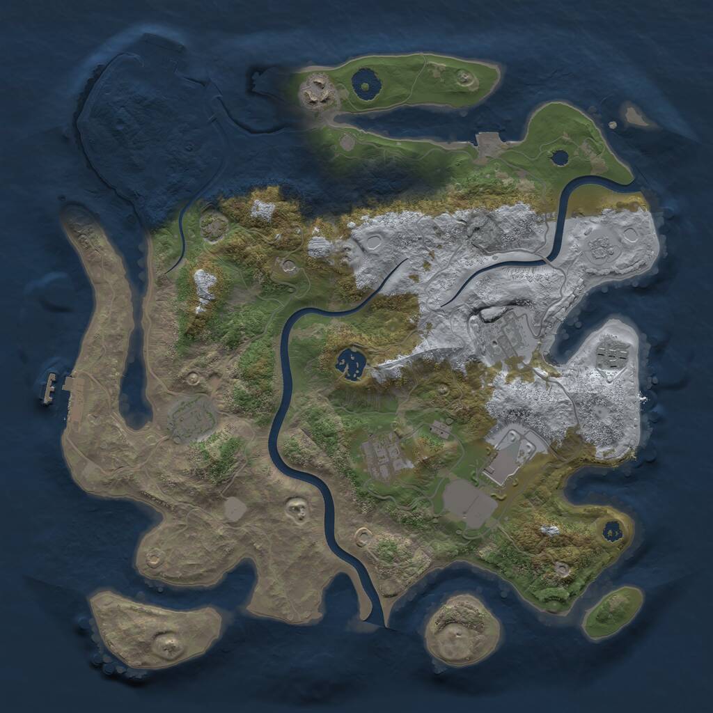Rust Map: Procedural Map, Size: 3600, Seed: 482663108, 13 Monuments