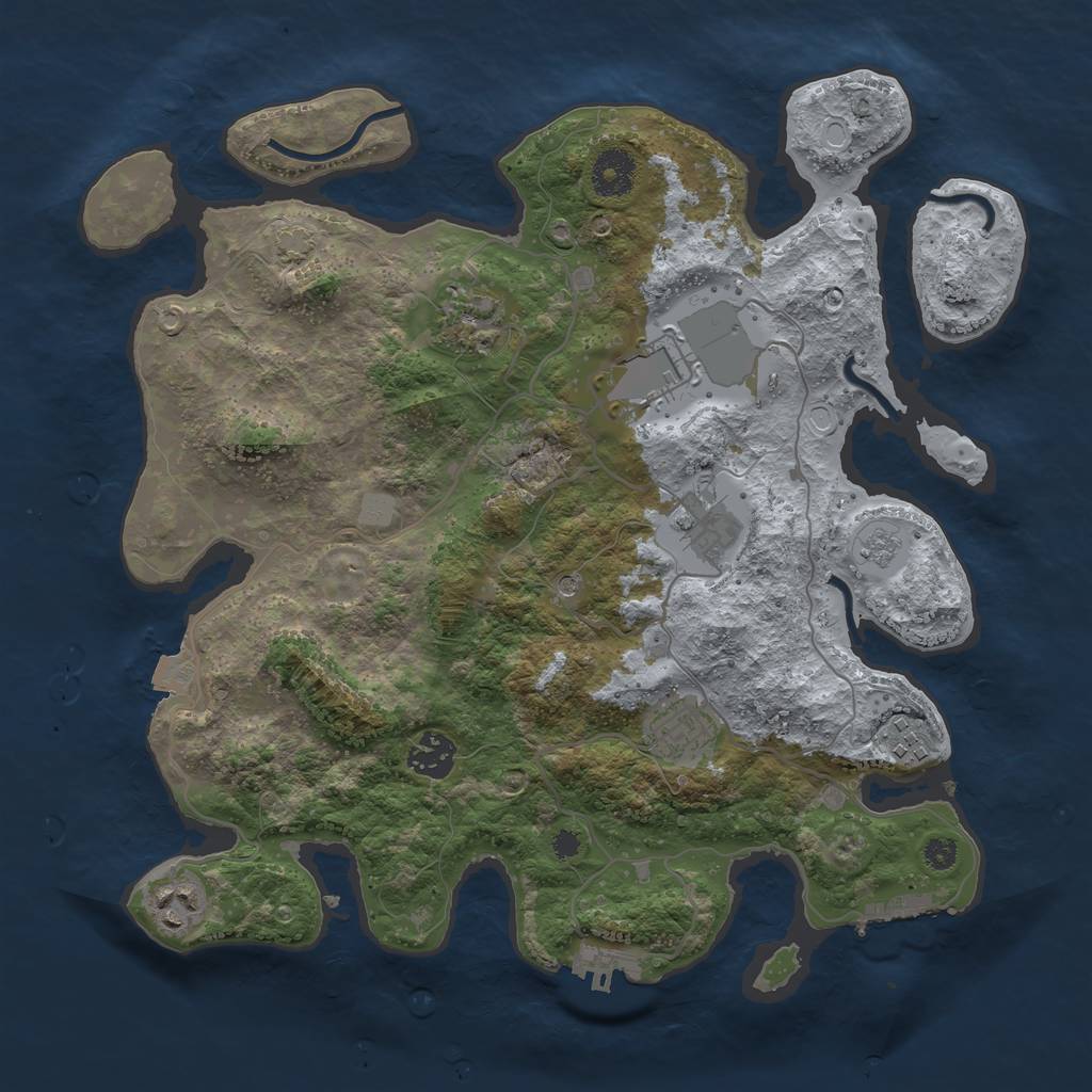 Rust Map: Procedural Map, Size: 3500, Seed: 1935764625, 15 Monuments