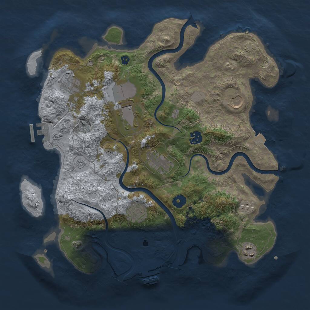 Rust Map: Procedural Map, Size: 3500, Seed: 8642689, 14 Monuments
