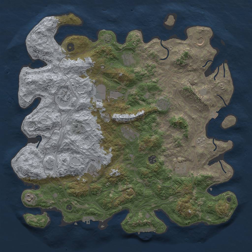 Rust Map: Procedural Map, Size: 4500, Seed: 45145, 19 Monuments
