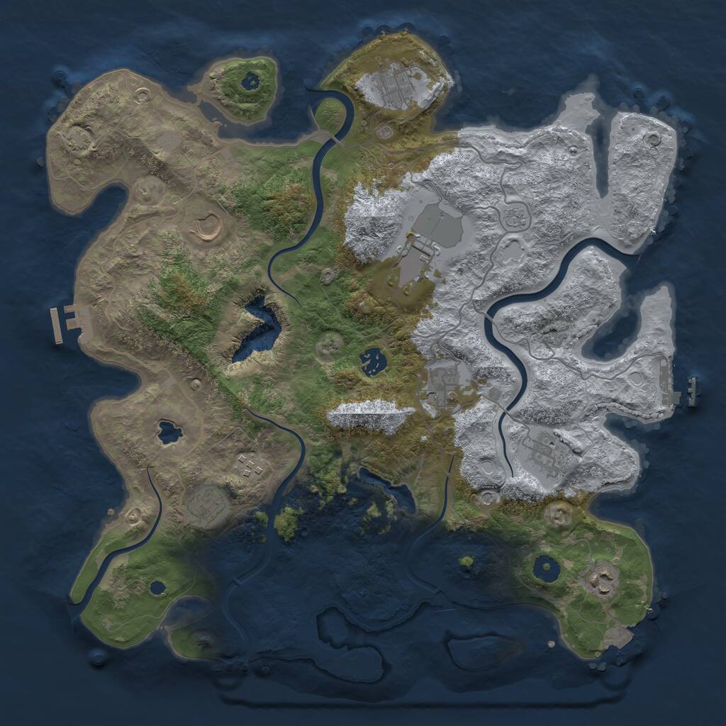 Rust Map: Procedural Map, Size: 4050, Seed: 1865457105, 15 Monuments