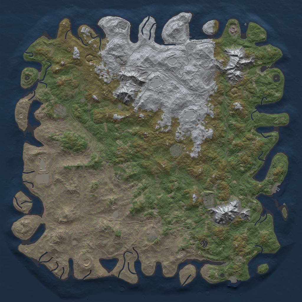 Rust Map: Procedural Map, Size: 6000, Seed: 1521948228, 19 Monuments