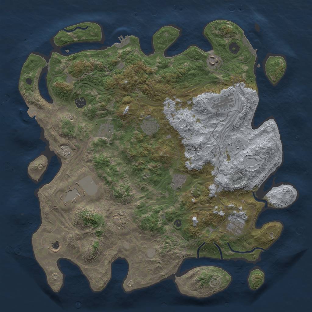 Rust Map: Procedural Map, Size: 4250, Seed: 1916137062, 19 Monuments