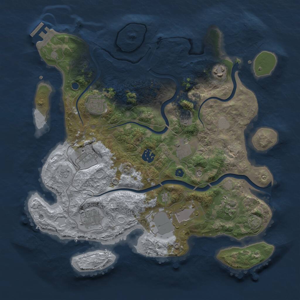 Rust Map: Procedural Map, Size: 3500, Seed: 1615316316, 14 Monuments