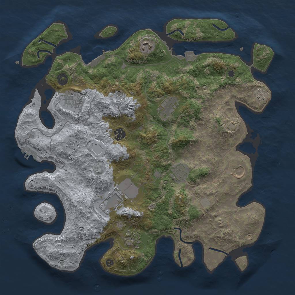 Rust Map: Procedural Map, Size: 3750, Seed: 815089578, 17 Monuments