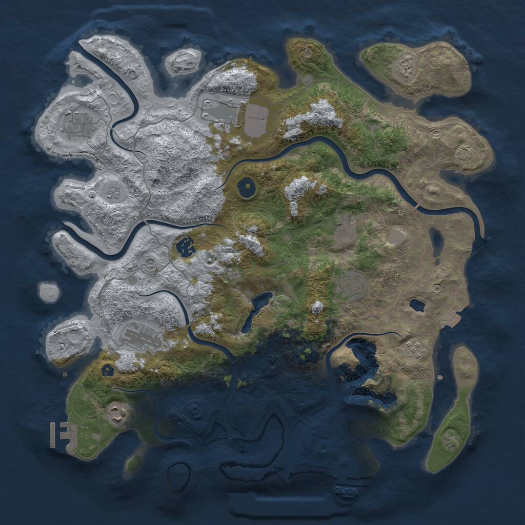Rust Map: Procedural Map, Size: 4150, Seed: 205181133, 14 Monuments