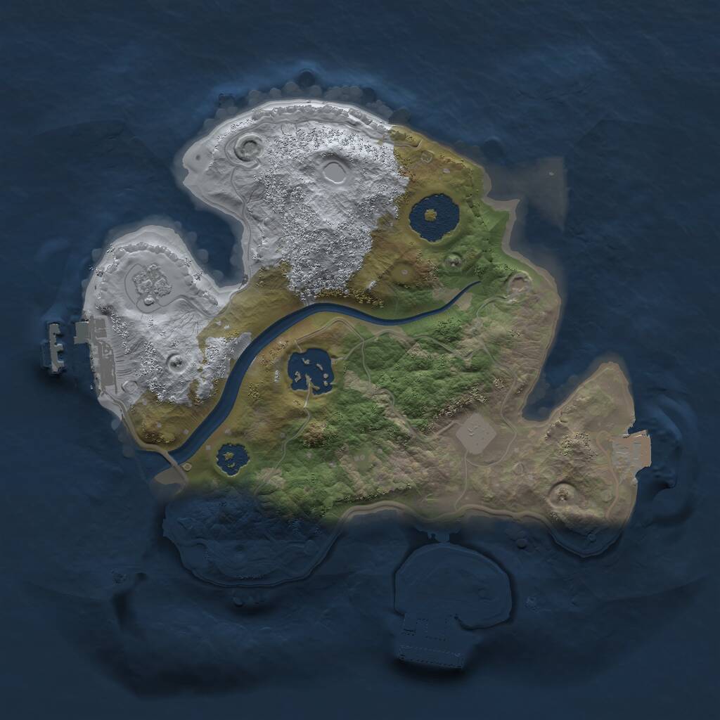 Rust Map: Procedural Map, Size: 2300, Seed: 1270271627, 5 Monuments
