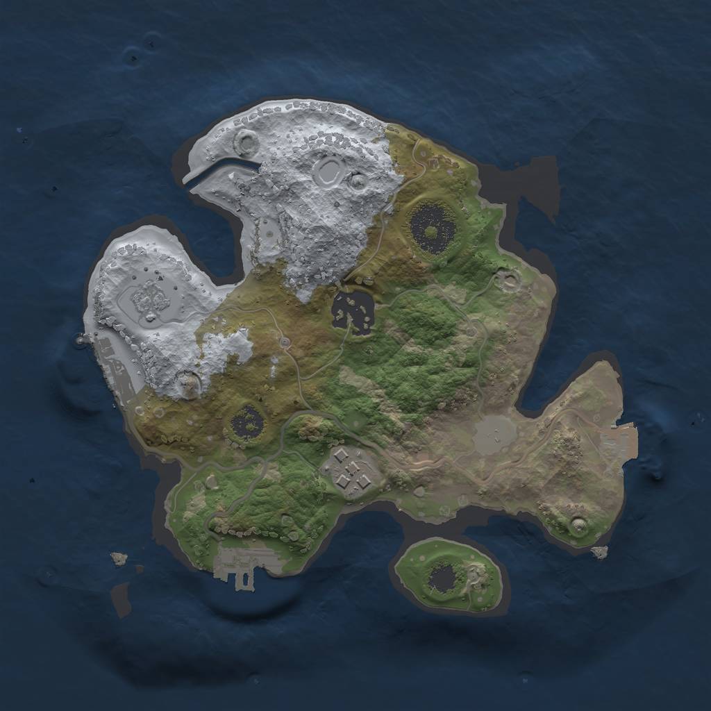 Rust Map: Procedural Map, Size: 2300, Seed: 1270271627, 8 Monuments