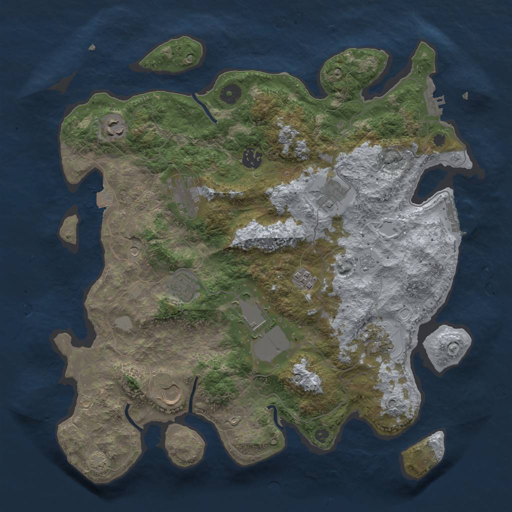 Rust Map: Procedural Map, Size: 3750, Seed: 1875764945, 17 Monuments