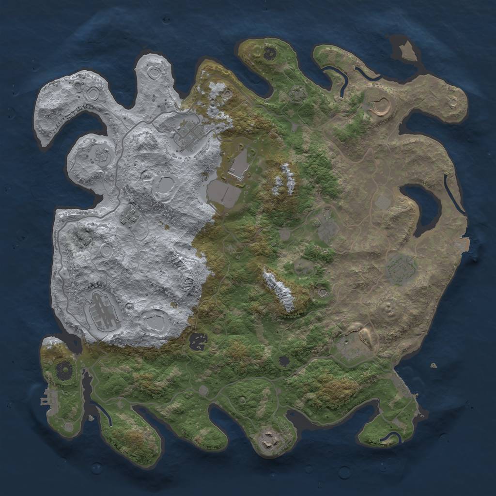 Rust Map: Procedural Map, Size: 4000, Seed: 953986131, 18 Monuments