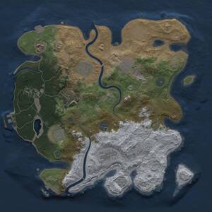 Thumbnail Rust Map: Procedural Map, Size: 3500, Seed: 1096443690, 18 Monuments
