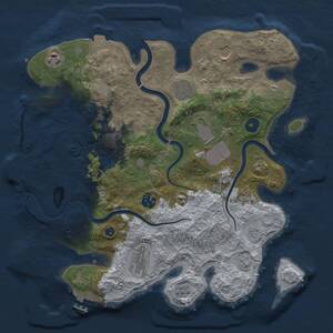 Thumbnail Rust Map: Procedural Map, Size: 3500, Seed: 1096443690, 14 Monuments