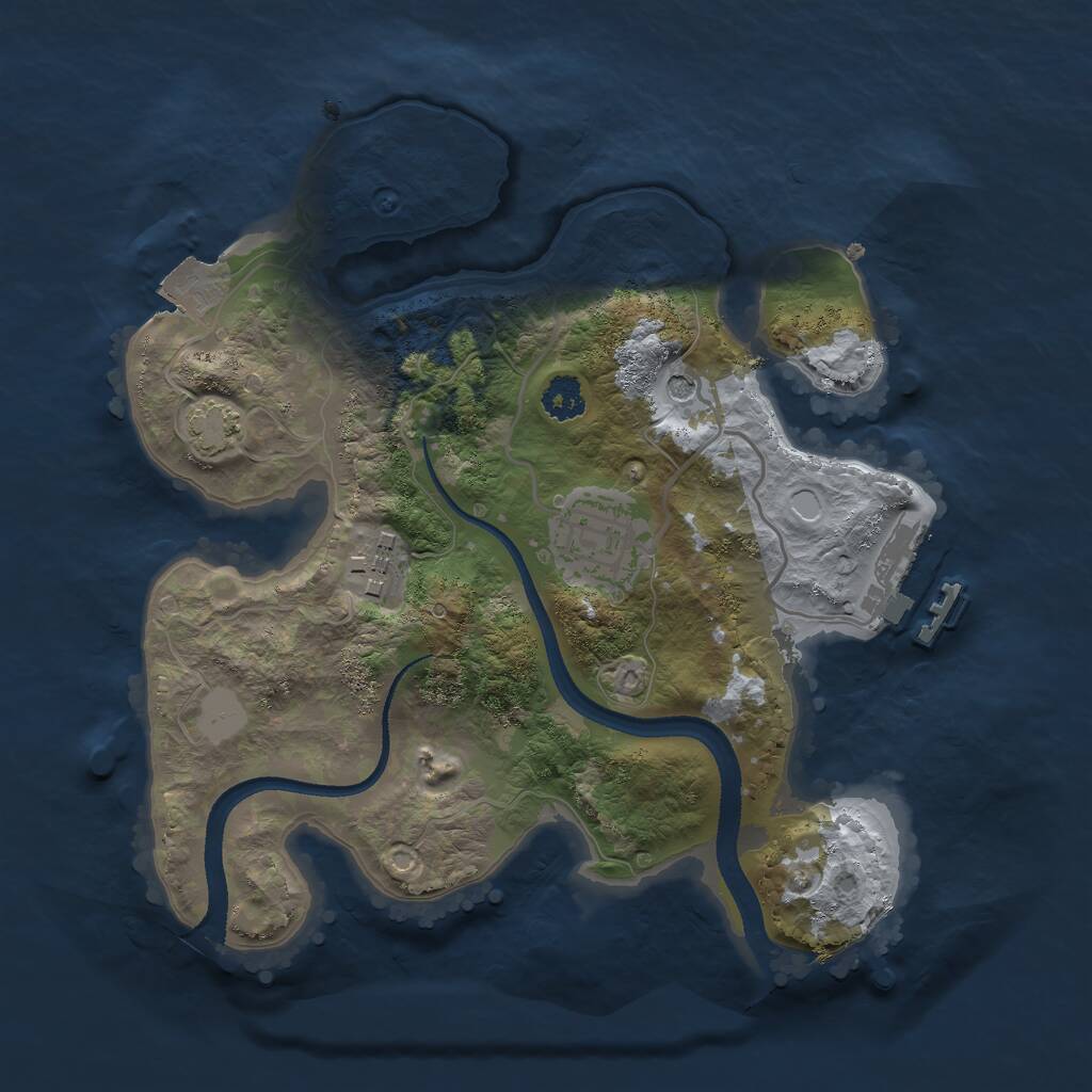 Rust Map: Procedural Map, Size: 2500, Seed: 21474836, 6 Monuments