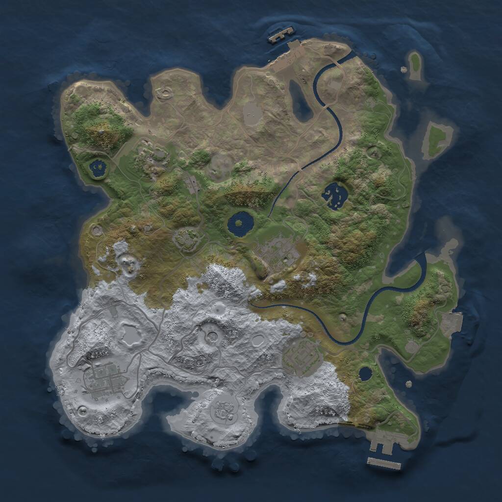 Rust Map: Procedural Map, Size: 3000, Seed: 1012442947, 11 Monuments