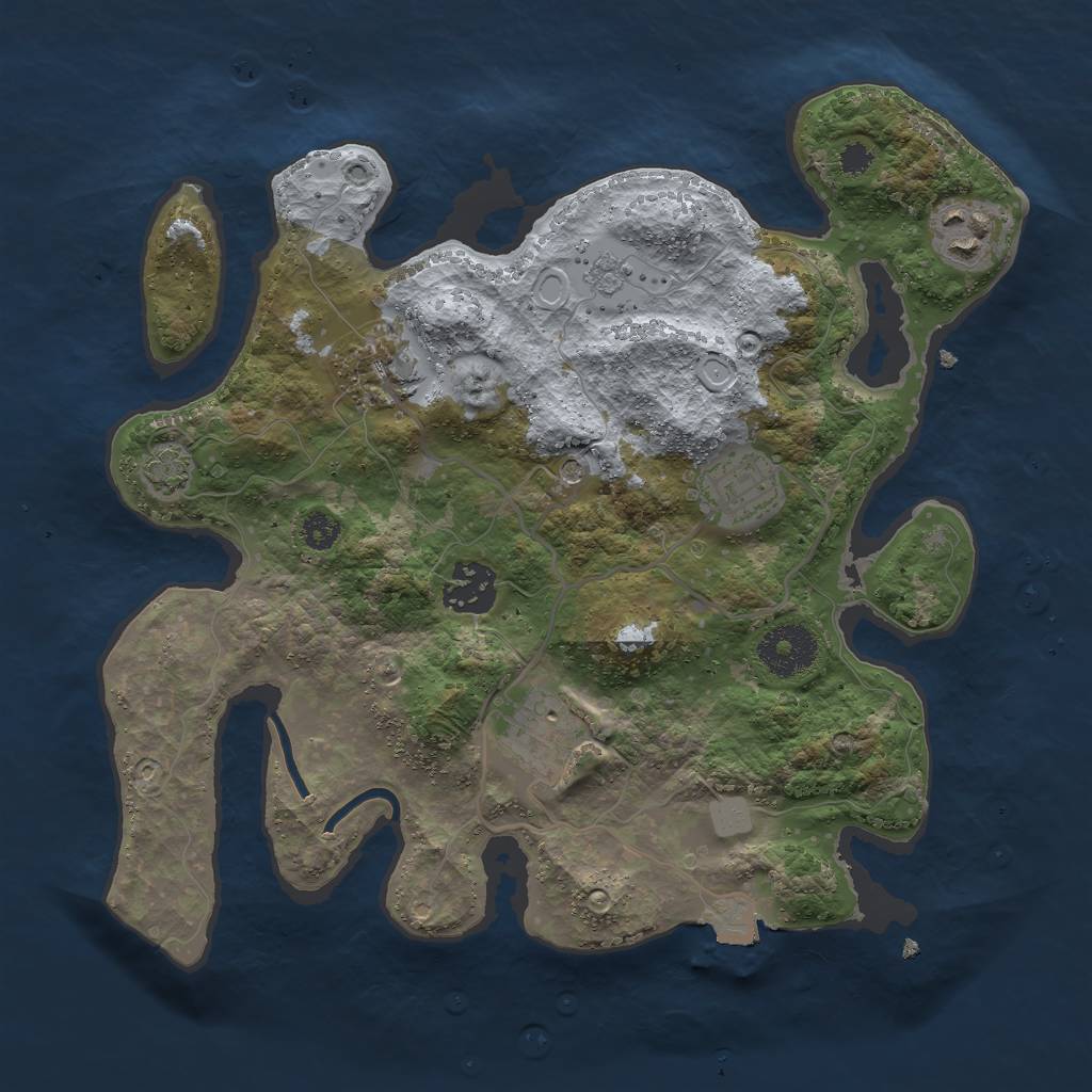 Rust Map: Procedural Map, Size: 3000, Seed: 633395994, 11 Monuments