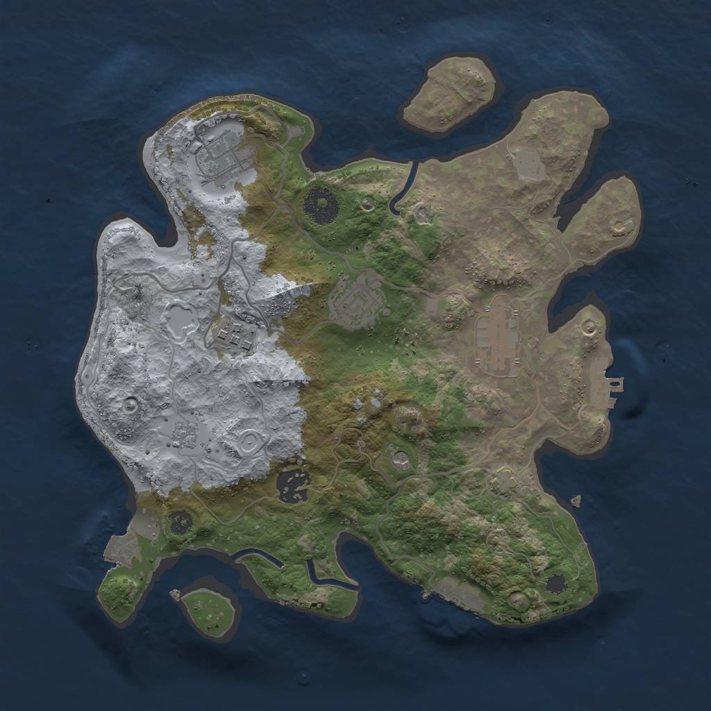 Rust Map: Procedural Map, Size: 3000, Seed: 922710317, 13 Monuments