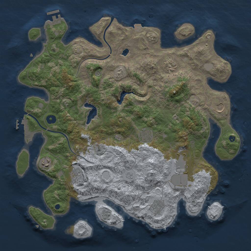 Rust Map: Procedural Map, Size: 4000, Seed: 26012024, 14 Monuments