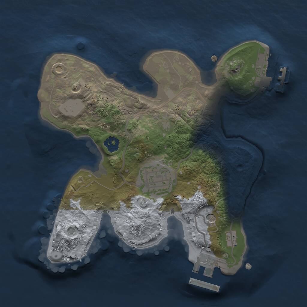 Rust Map: Procedural Map, Size: 2000, Seed: 1814344611, 5 Monuments