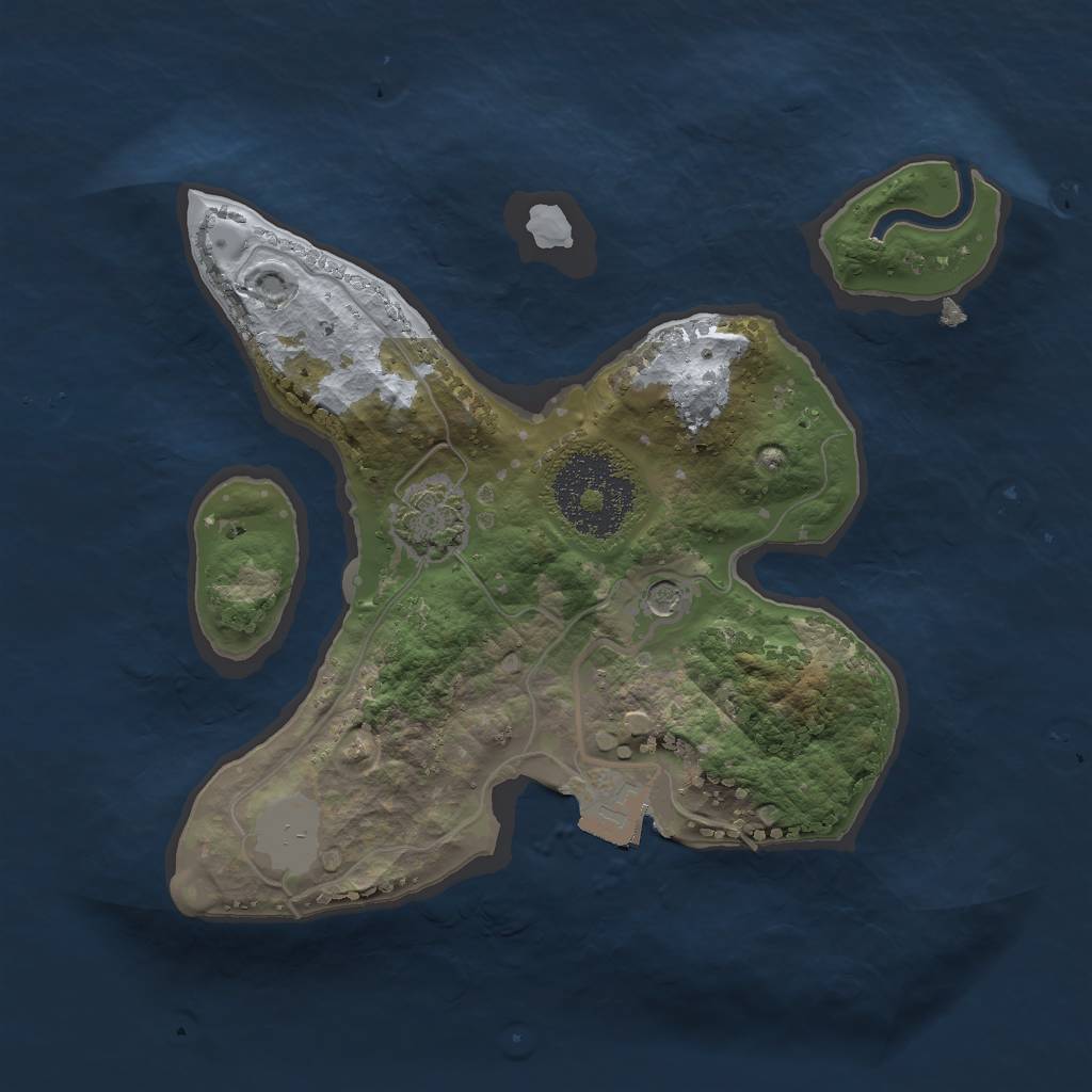 Rust Map: Procedural Map, Size: 2000, Seed: 5985, 5 Monuments