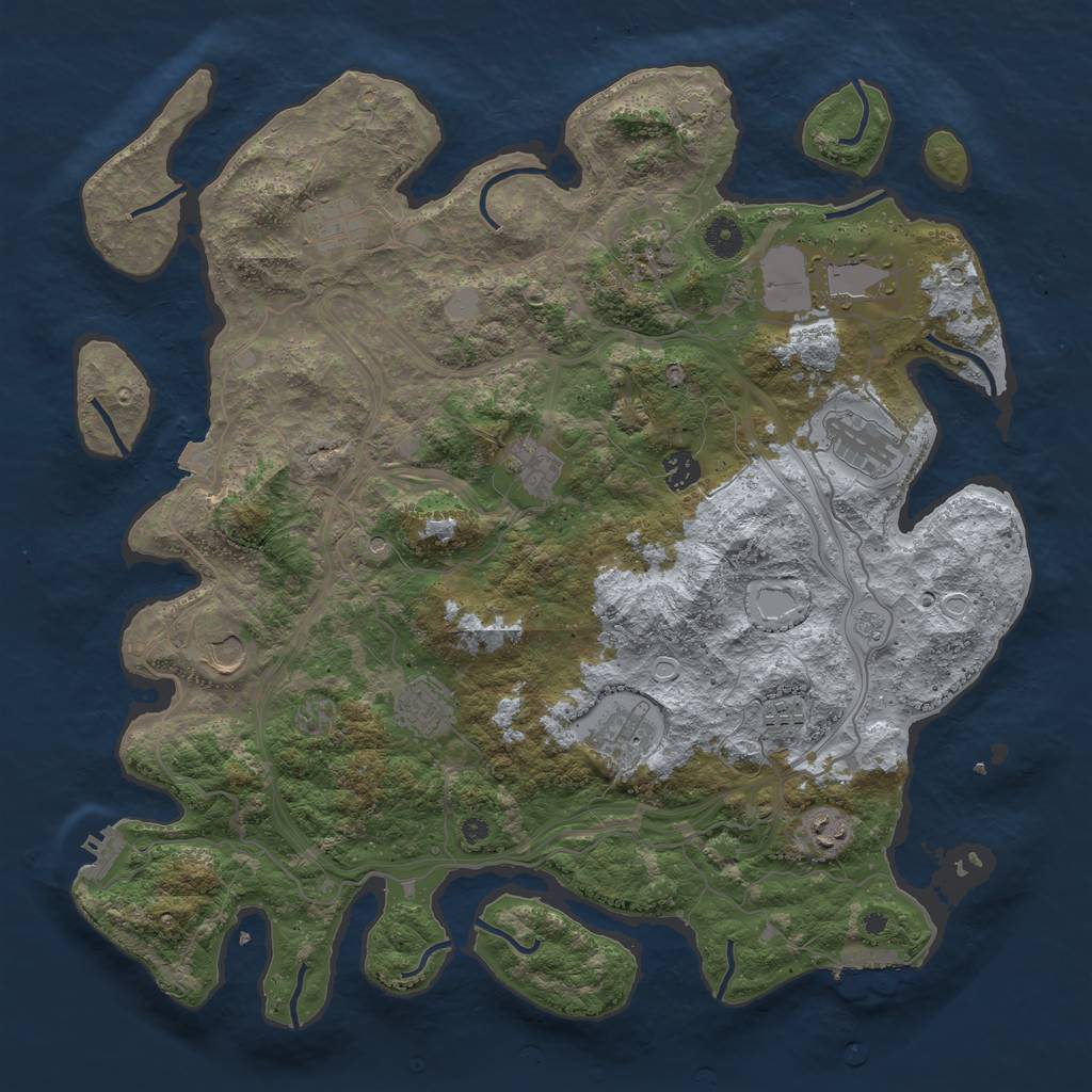 Rust Map: Procedural Map, Size: 4250, Seed: 154376946, 19 Monuments