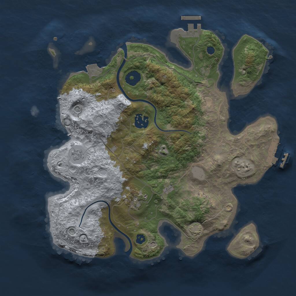 Rust Map: Procedural Map, Size: 3000, Seed: 1641288635, 8 Monuments