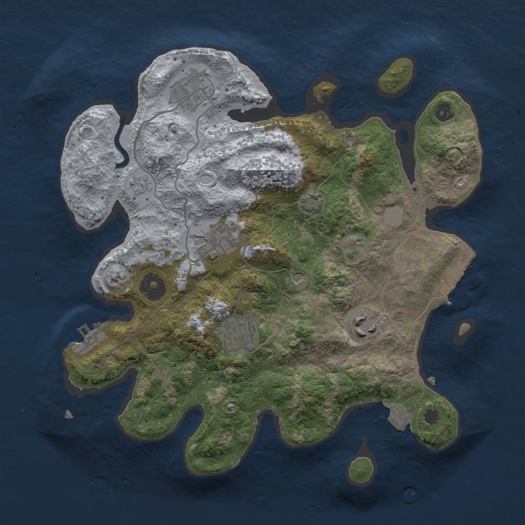Rust Map: Procedural Map, Size: 3000, Seed: 2031469, 12 Monuments