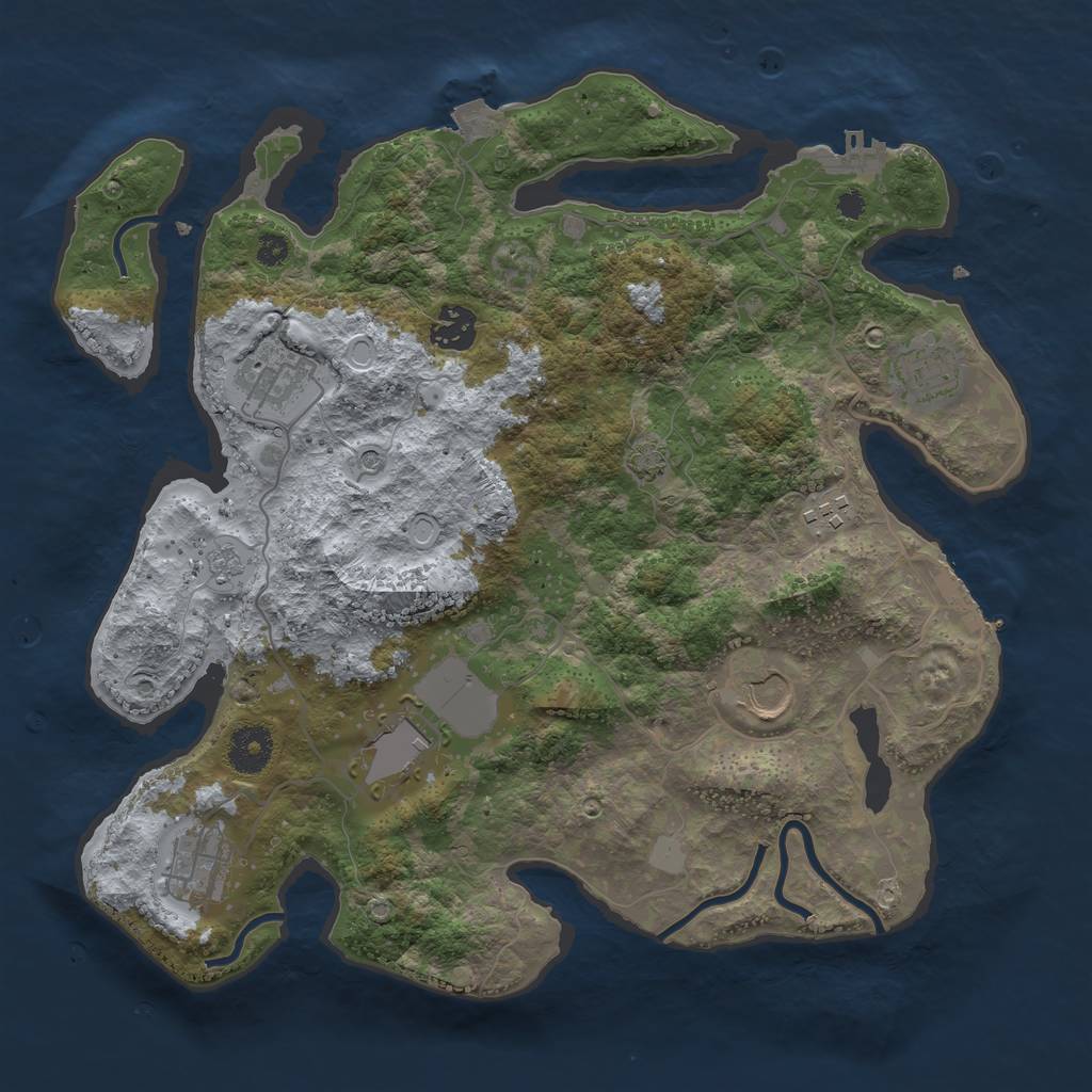 Rust Map: Procedural Map, Size: 3500, Seed: 2029496777, 15 Monuments