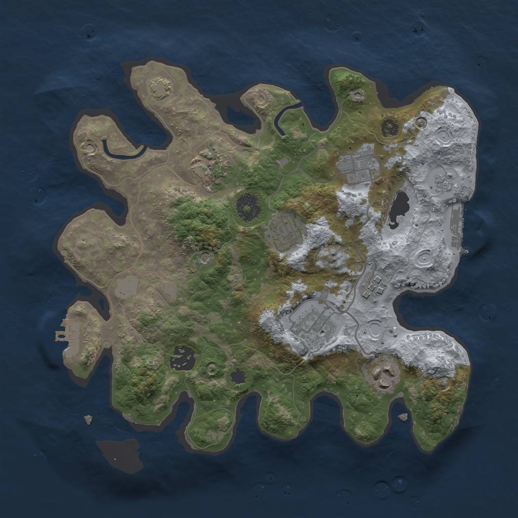 Rust Map: Procedural Map, Size: 3000, Seed: 66964776, 15 Monuments