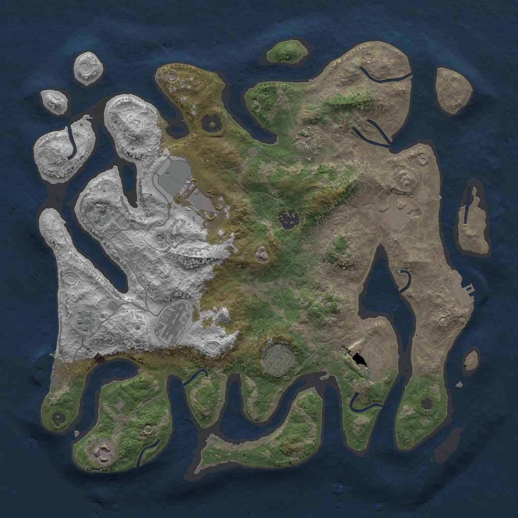 Rust Map: Procedural Map, Size: 3900, Seed: 1339472801, 20 Monuments