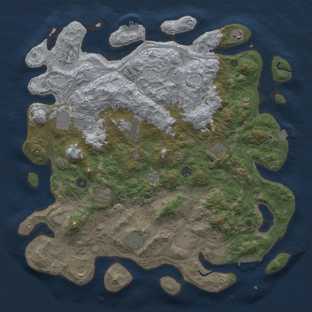 Rust Map: Procedural Map, Size: 4500, Seed: 116393445, 19 Monuments