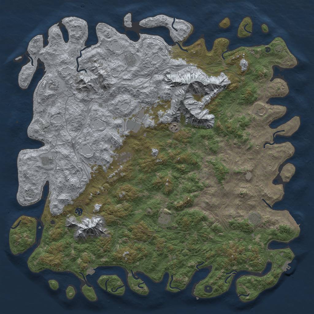 Rust Map: Procedural Map, Size: 6000, Seed: 70473846, 19 Monuments