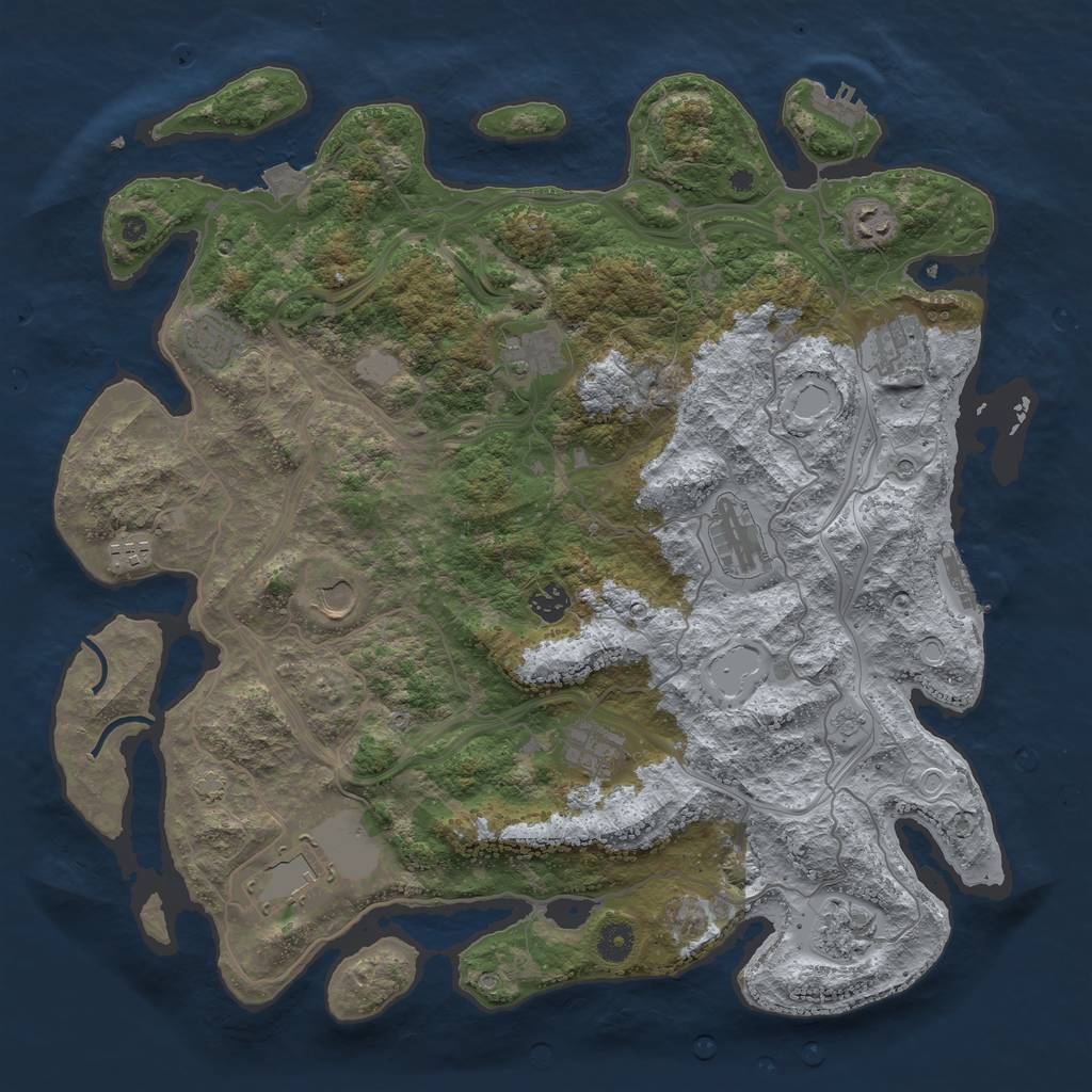 Rust Map: Procedural Map, Size: 4250, Seed: 2105, 19 Monuments