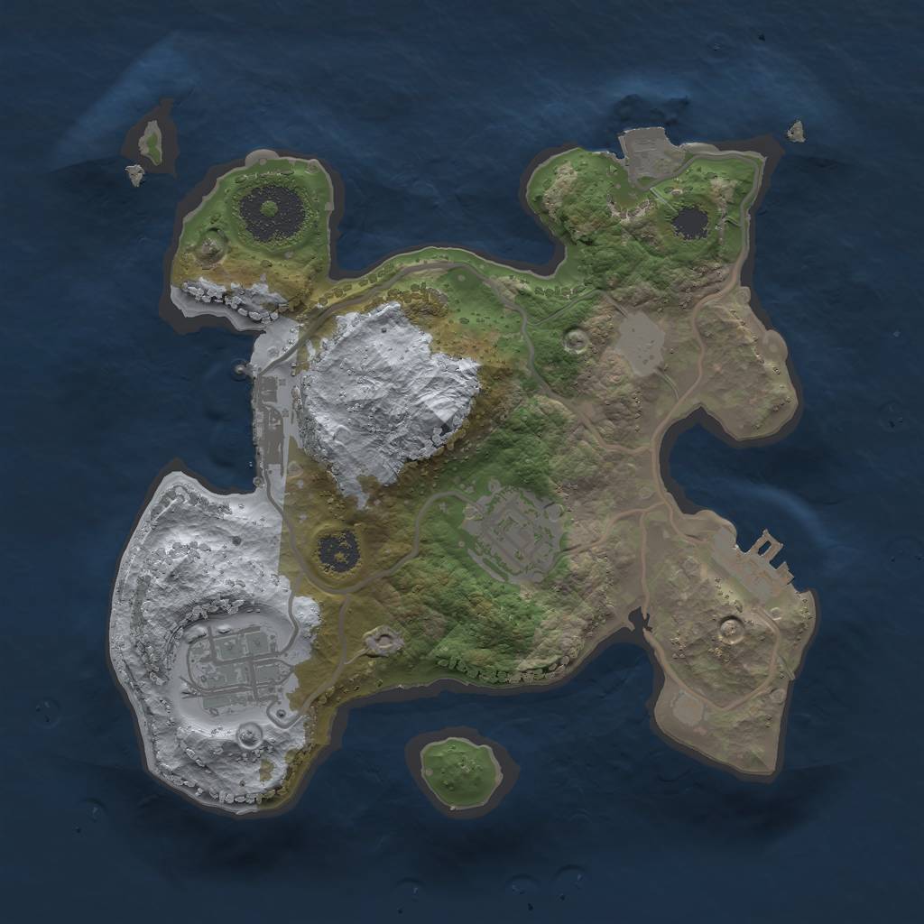 Rust Map: Procedural Map, Size: 2300, Seed: 1397031965, 7 Monuments