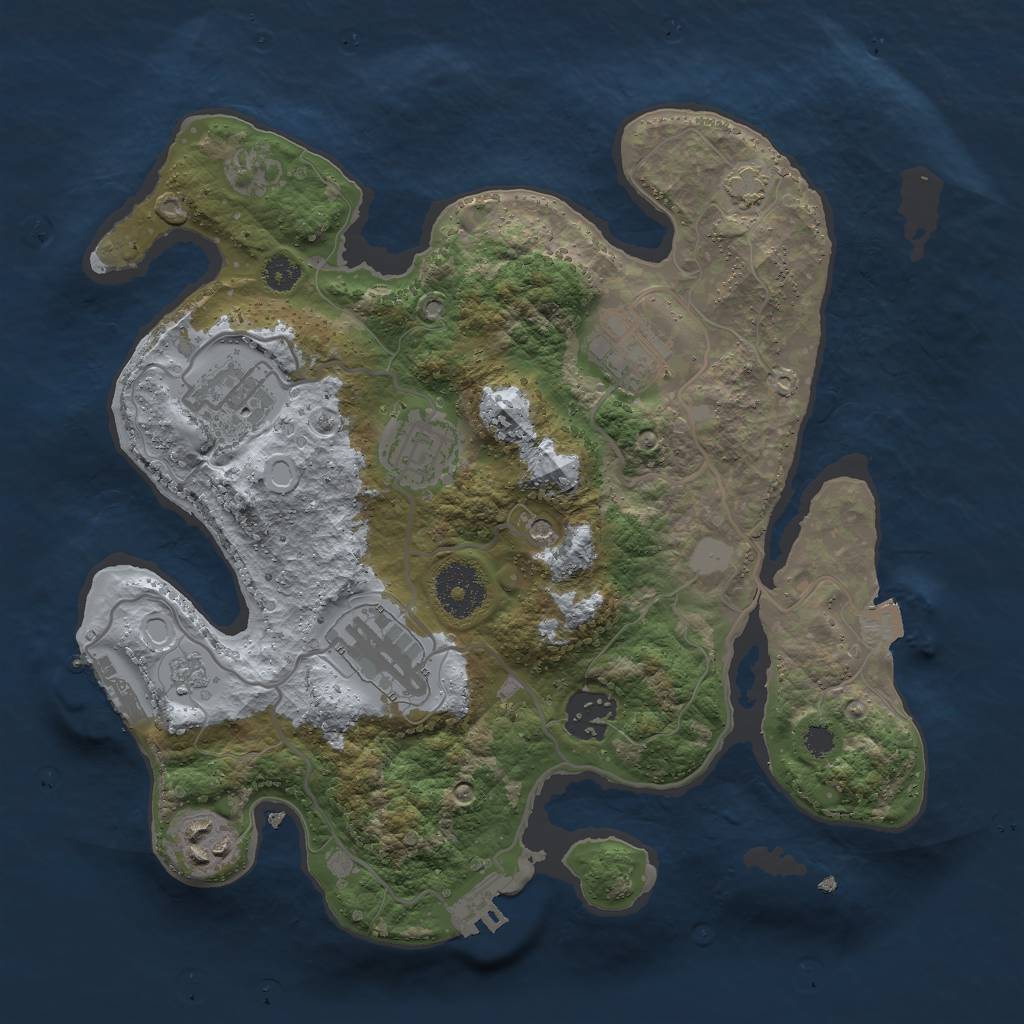 Rust Map: Procedural Map, Size: 3000, Seed: 226622, 14 Monuments