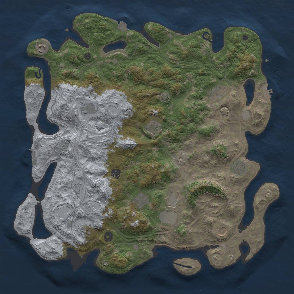 Rust Map: Procedural Map, Size: 4500, Seed: 2106931494, 19 Monuments