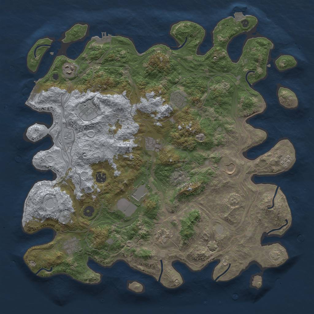 Rust Map: Procedural Map, Size: 4300, Seed: 433, 18 Monuments