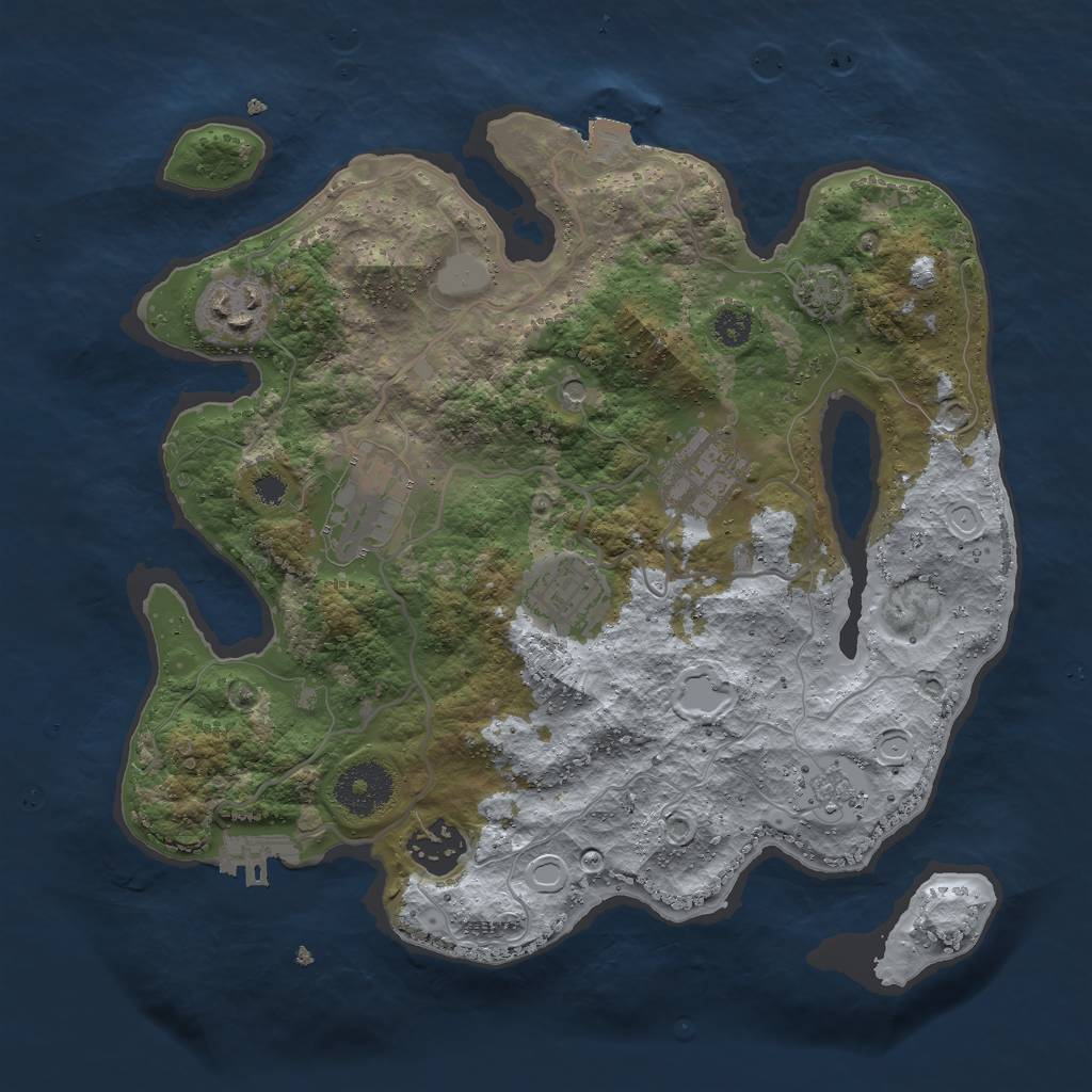 Rust Map: Procedural Map, Size: 3000, Seed: 8531072, 12 Monuments