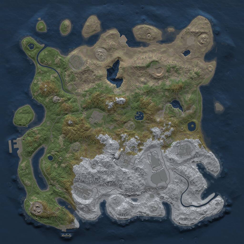 Rust Map: Procedural Map, Size: 4000, Seed: 179885667, 15 Monuments